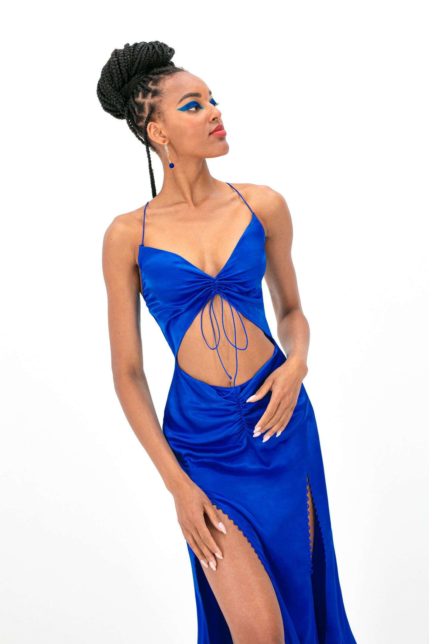 Model in Andromeda dress front view