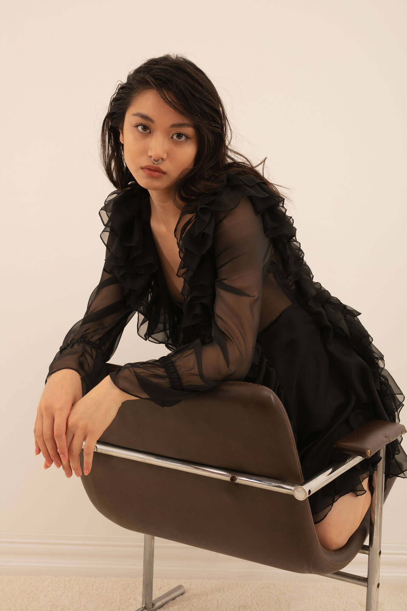 Model in Denpasar dress front view